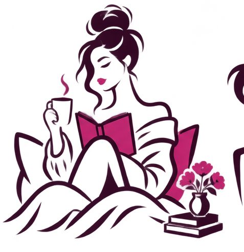 Illustration of a woman reading with tea, wrapped in a blanket